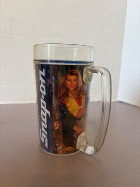 Snap-On 1993 Kenie Pinup Girl Clear Plastic Mug With Handle 16 Oz